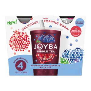 Joyba Bubble Tea Blueberry Pomegranate Black Tea, 4 Pack, 12 fl. oz. Cups